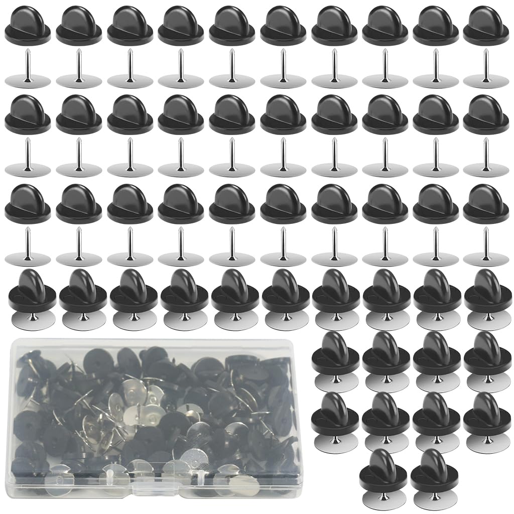 PALAY 50 Pairs Rubber Blank Pin Backs Butterfly Clutch Backings Holder Tie Tacks Keepers Replacement with 9mm Length 10mm Width Lapel Enamel Pins for Craft Making DIY PALAY 50 Pairs Rubber Blank Pin Backs Butterfly Clutch Backings Holder Tie Tacks Keepers Replacement with 9mm Length 10mm Width Lapel Enamel Pins for Craft Making DIY